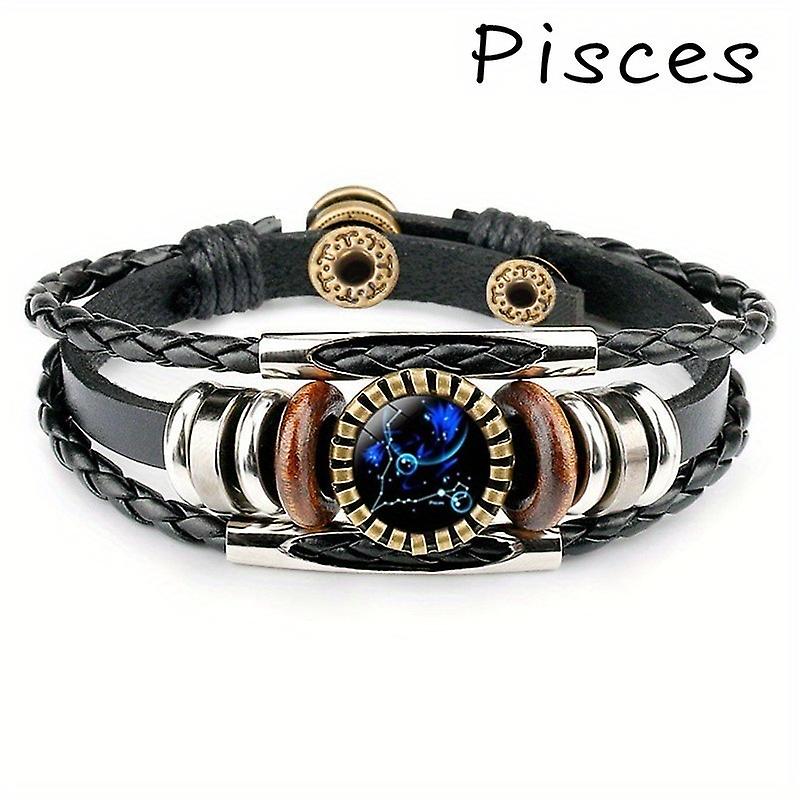 12 Constellation Beaded Leather And Charm Bracelets 12 Διαθέσιμα στυλ