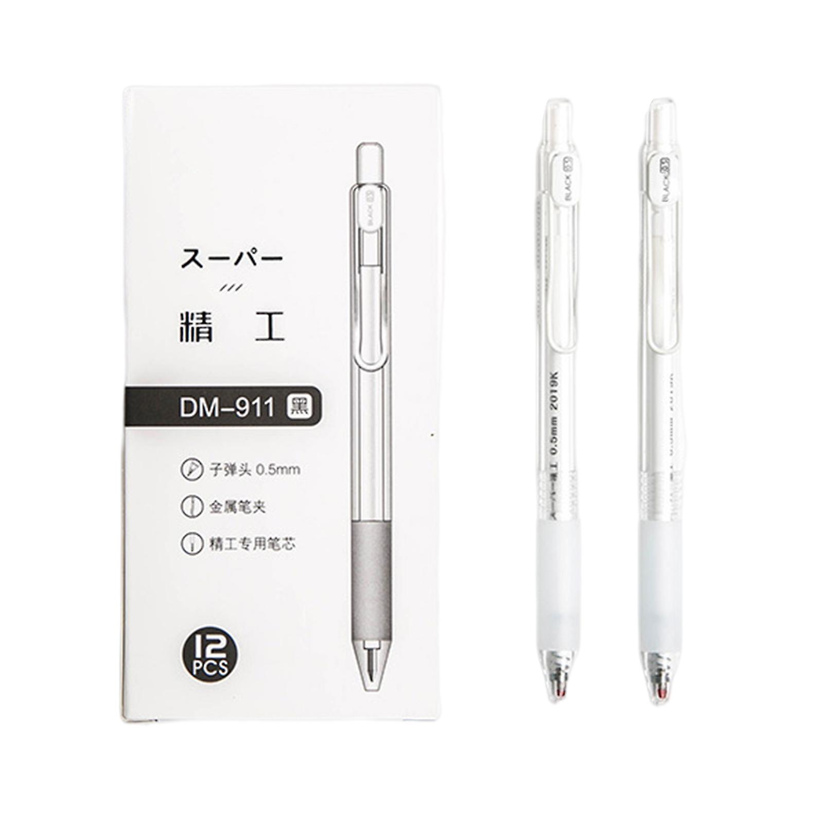 12pcs Students Rollerball Pen Writes Smooth Gel Ink Pen For Writing Homework And Taking Notes