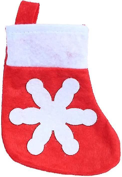 12stk julestrømpe bestikkholdere Mini Christmas Snowflake Sokker Gaffel Kniv Poser til jul