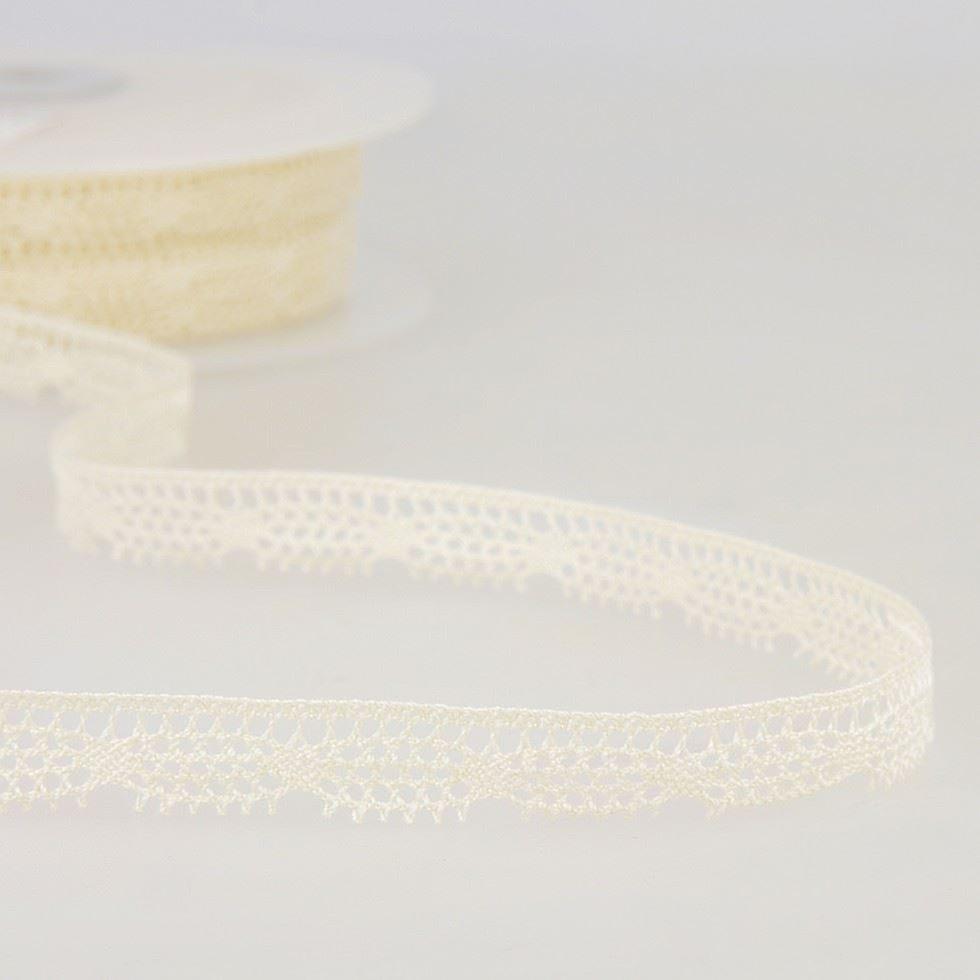 10mm Stephanoise Cotton Lace Trim Ivory - per metre