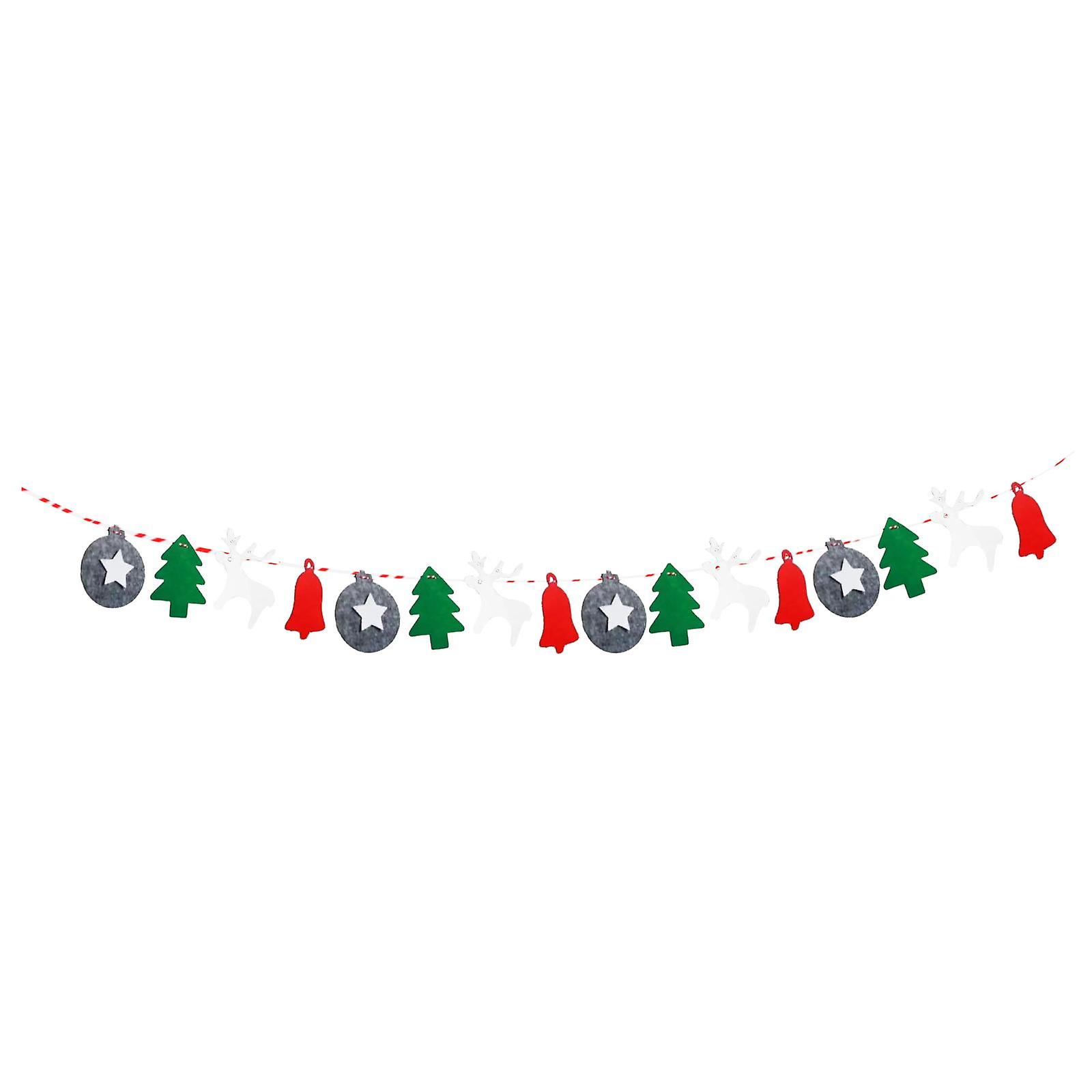 Christmas Fablc Banner DIY Hanging Flags for Gender Reveal Party Wall Holiday tree
