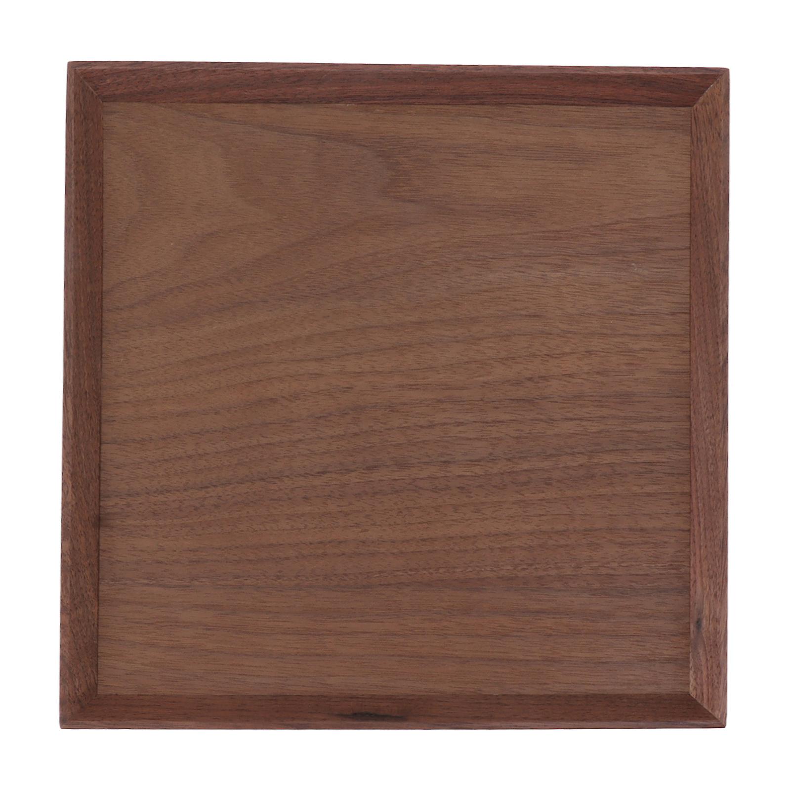 Wooden Serving Tray, Rectangular Tray for Tea, Fruit and Food, for Eating and Working, 20 x 20