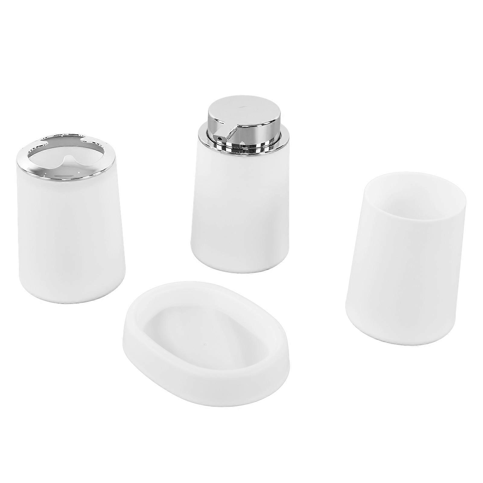 Bathroom Set Multifunction Simple Practical Feel Comfortable Stainless Steel Bathroom AccessoriesWhite 