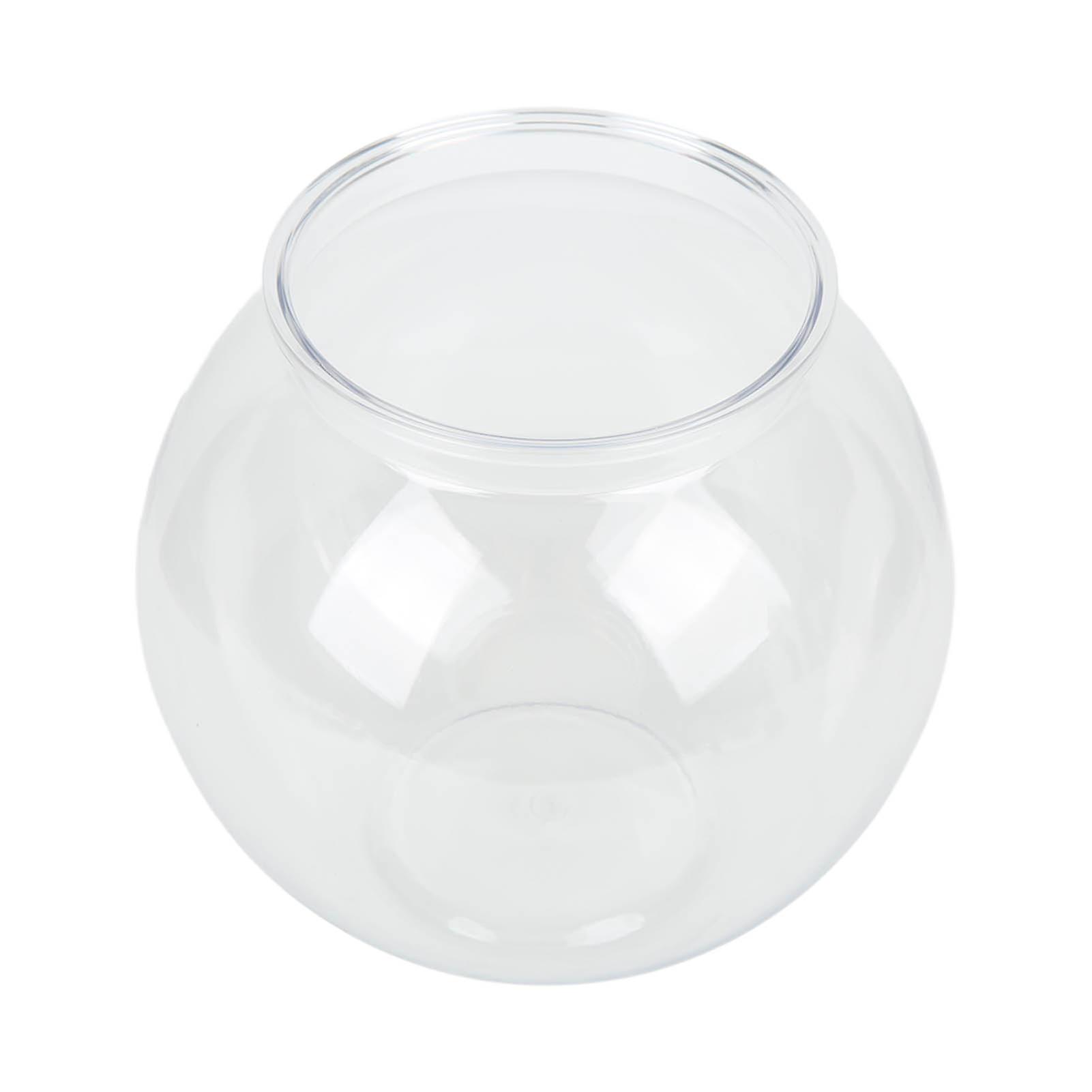 Heavy Duty Plastic Round Fish Bowl Style Break Proof Multipurpose Small Round Fish Tank for Desk Bookcase Decorations L