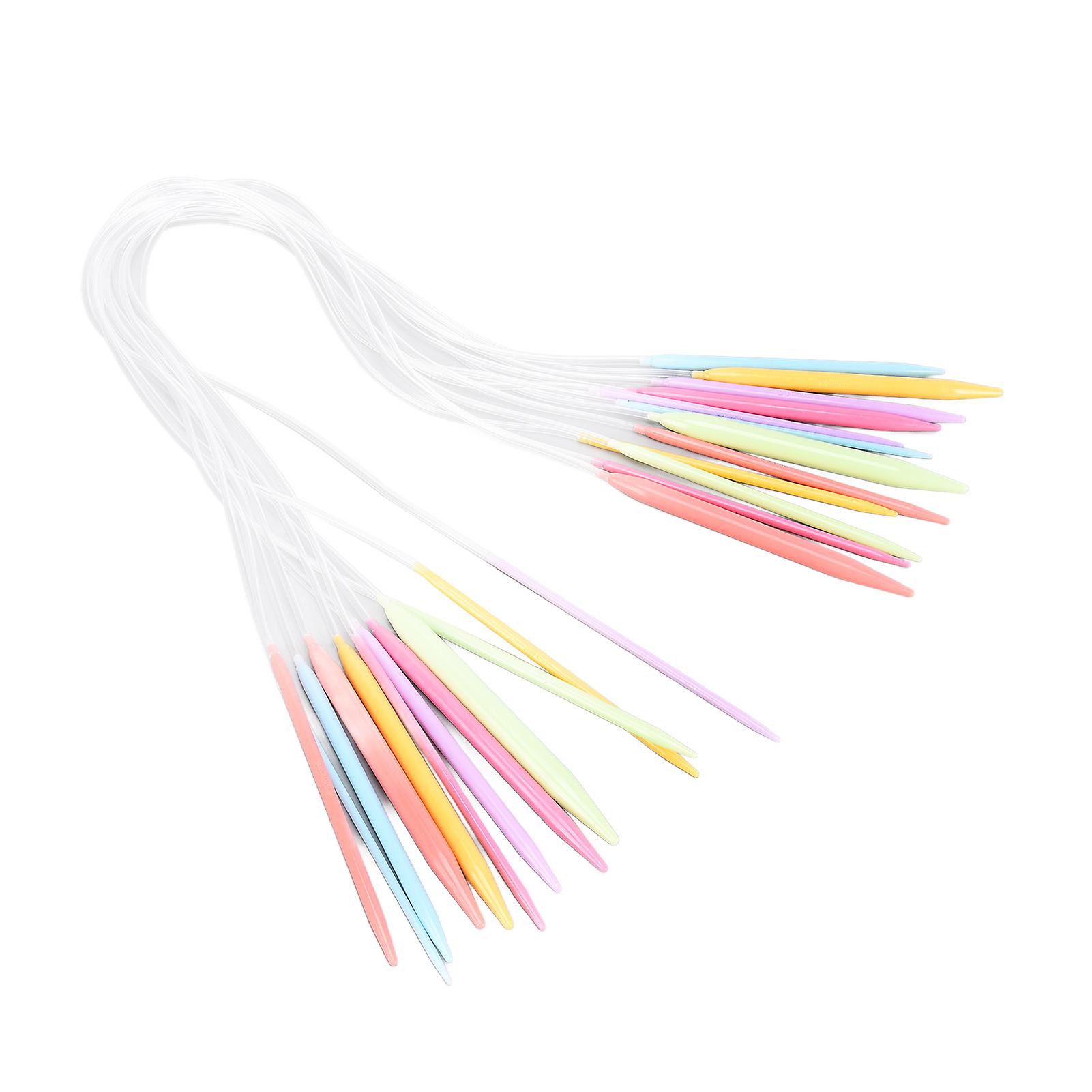 12Pcs Circular Knitting Needles Set 3.5mm-12mm with Multicolor Tubes