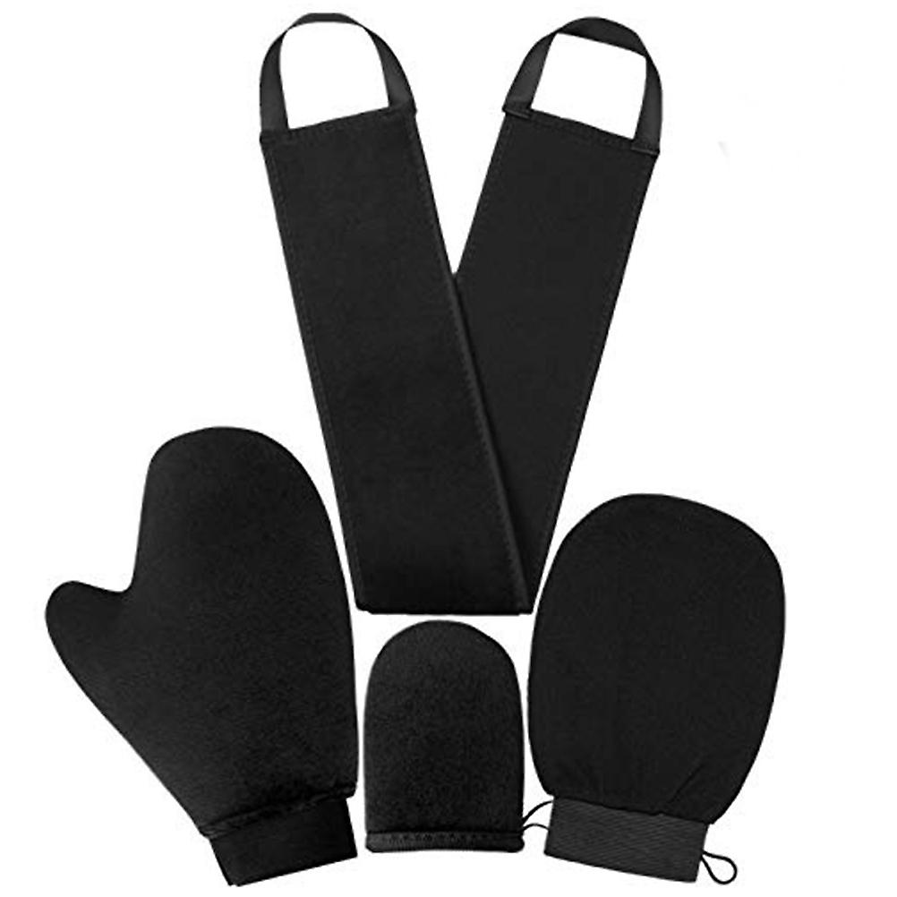 4Pcs Soft Durable Black Stretchable Self Tanning Mitt Applicator