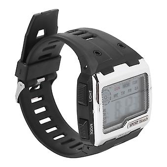 CYDT Digital Sports Watch Large Dial Night Light Waterproof Dual Time Outdoor Electronic WatchSilver