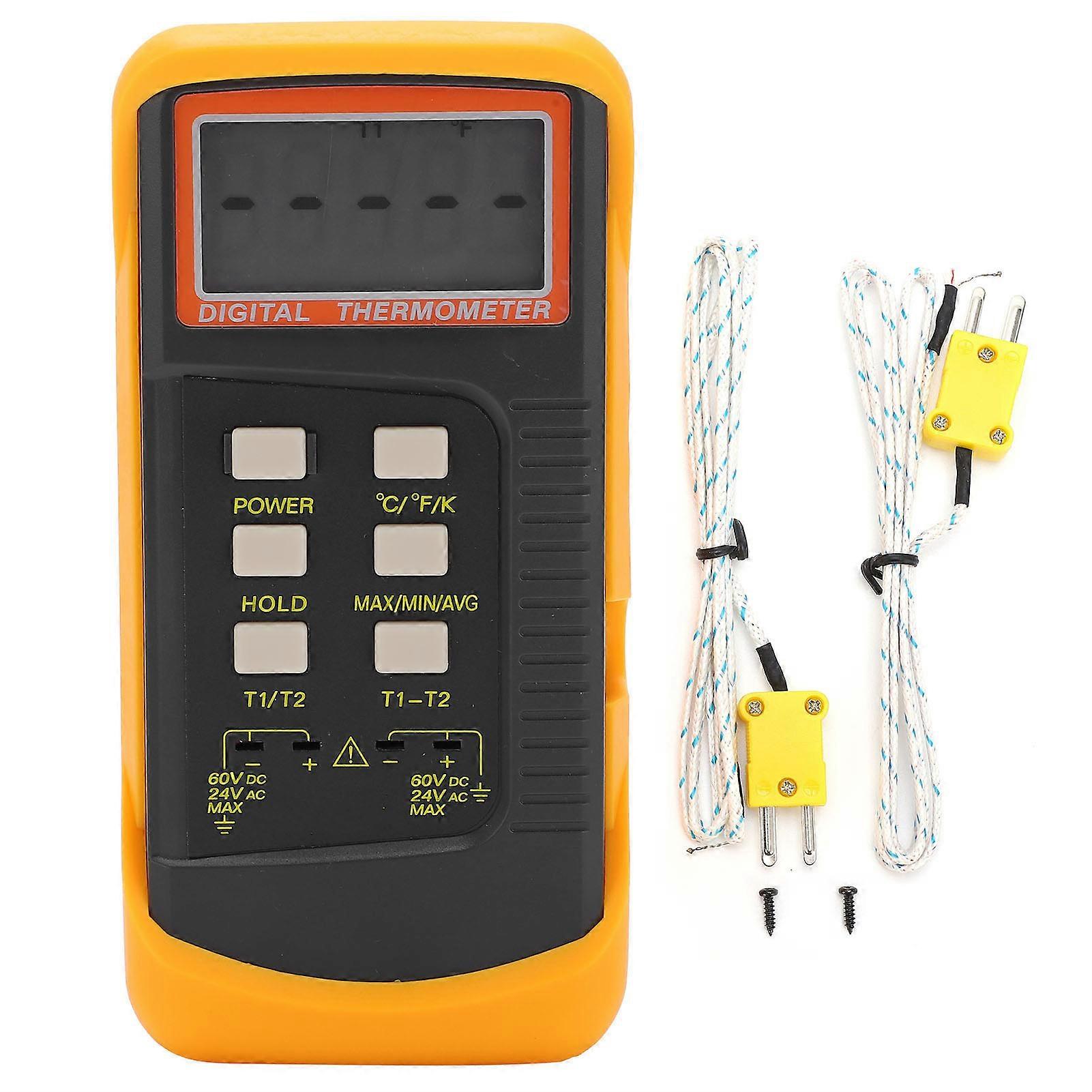 DT6802 Digital temperaturmätare DualChannel termometer för hem inomhus utomhus