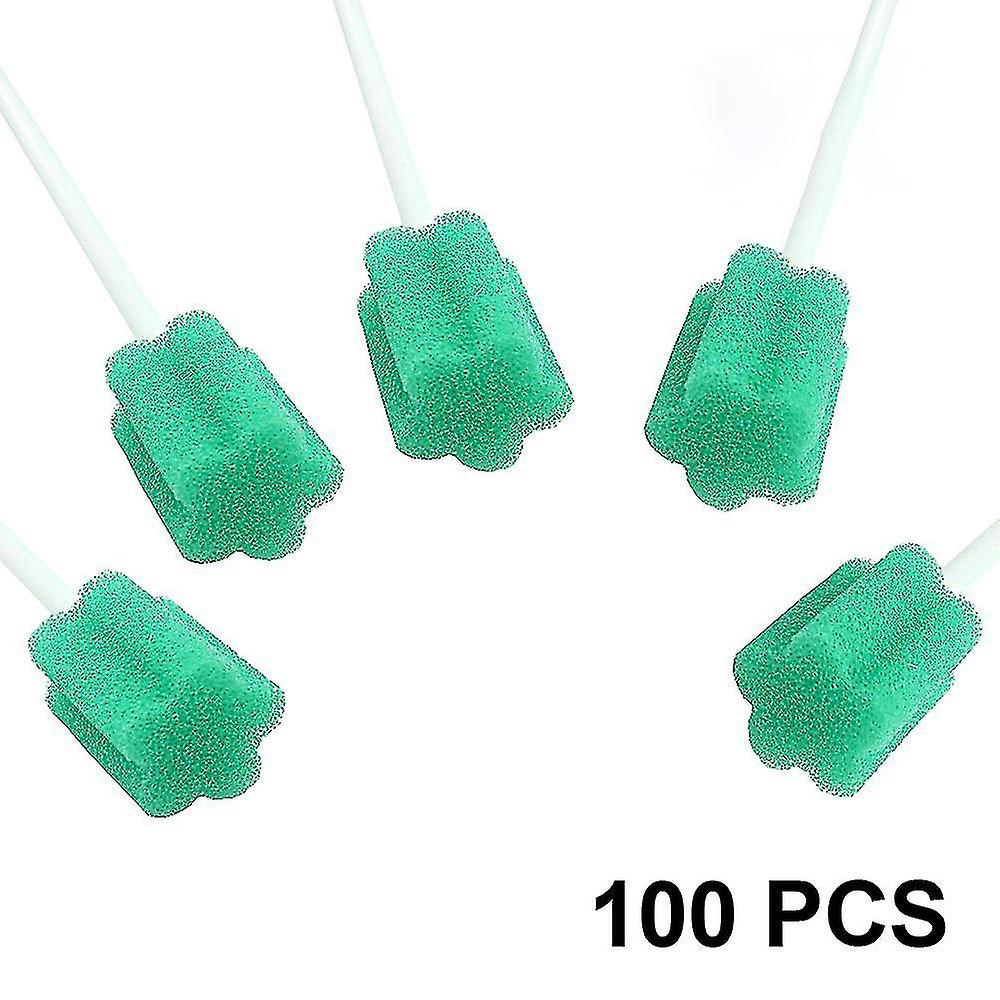 100pcs μίας χρήσης στοματικά επιχρίσματα-ανεπεξέργαστο σφουγγάρι στόματος, πράσινο