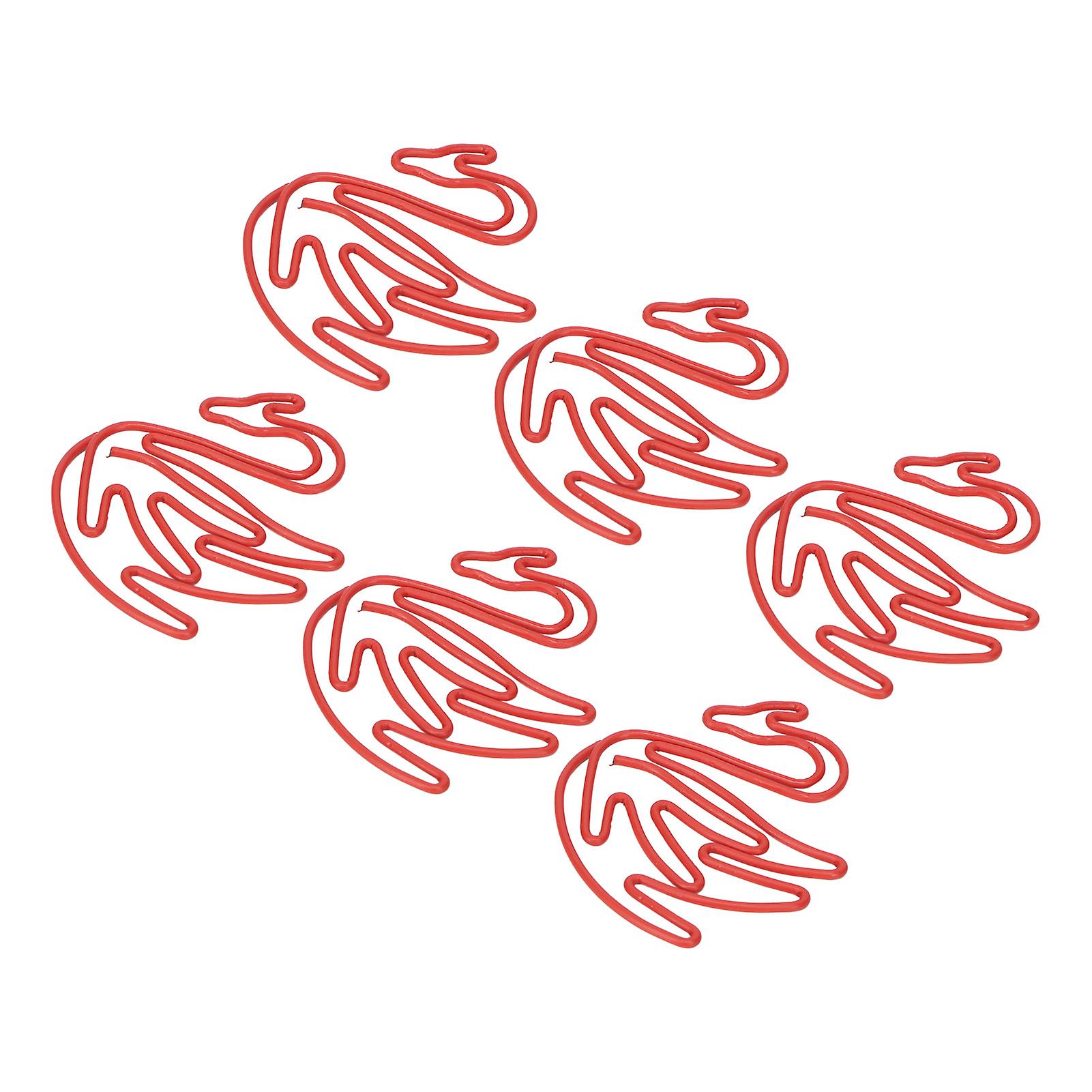 100pcs Swan Shape Paper Clips Plating Process Portable Cute Metallic Paper Clips for Home School