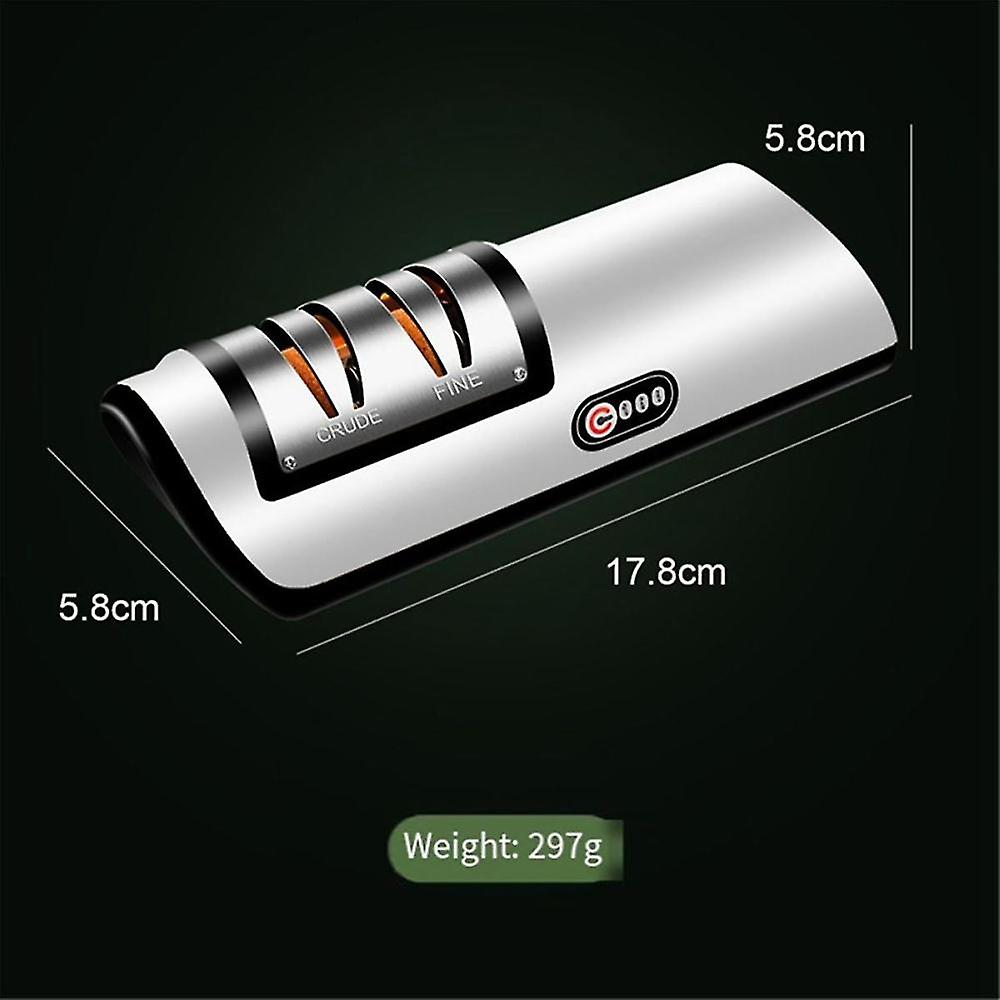Electric Knife Sharpener Automatic Adjustable Kitchen Tool For Fast Sharpening Knives Scissors Black