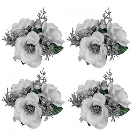 Candle Rings 4-pack for chandeliers in white, silver and green from Swerox