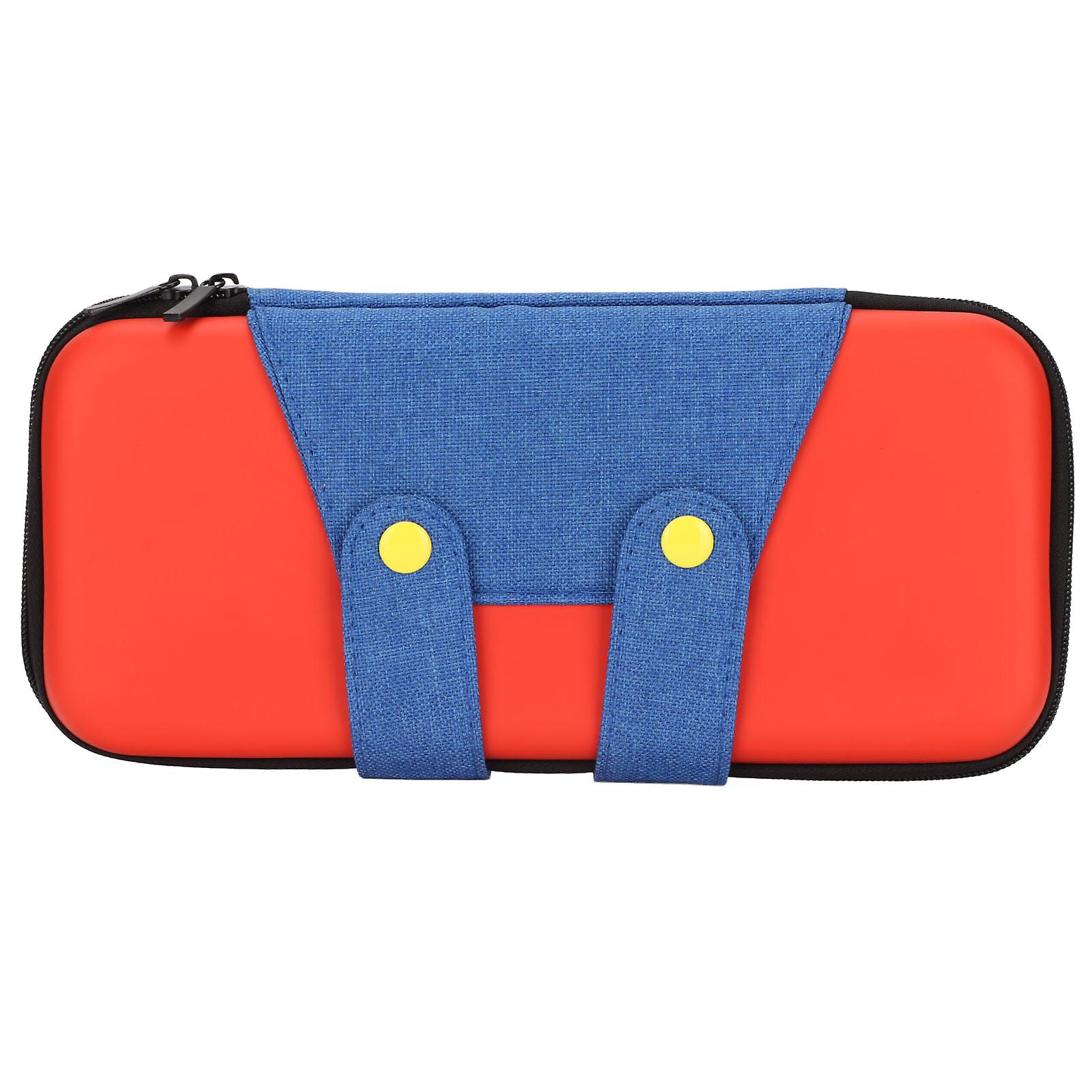 Game Carrying Case Hard Shell Durable Dual Zippers Portable EVA Game Storage Handbag for Switch Red Blue for Switch