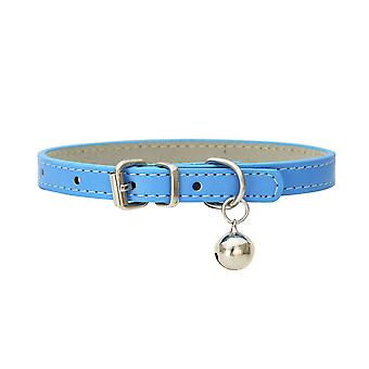 Veeki Leather Pet Cat Collars with Bell Soft Adjustable Leather Kitten Collars Cute Pet Collars for Small Cat Kitten PuppyXS