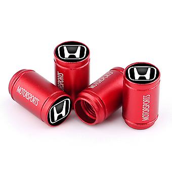 Veeki Passend für Honda Accord Crown Road Lingpai Binzhi Civic Autoreifenventildeckel Ventilkernschutzabdeckung (Honda schwarzes Etikett [rot] 8 Stück)