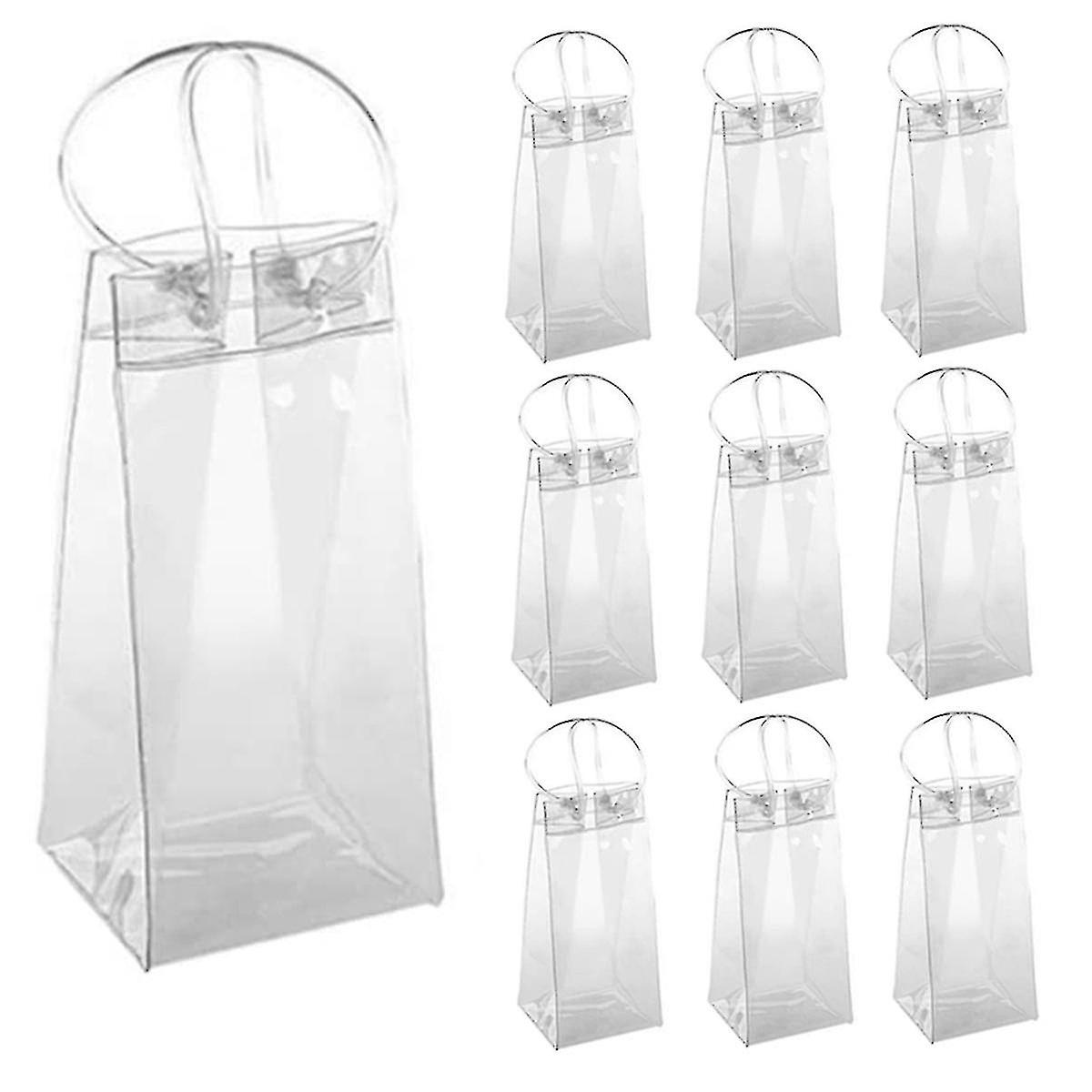 Pakkaus 10 viinin jäähdytinpussi jääpussi läpinäkyvä PVC kannettava viinipullo jäähdytinpussi Samppanja Ice Ba