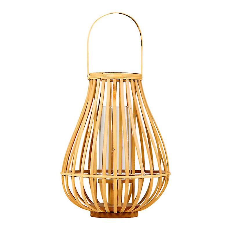 1pcs Wooden Rattan Candle Lantern