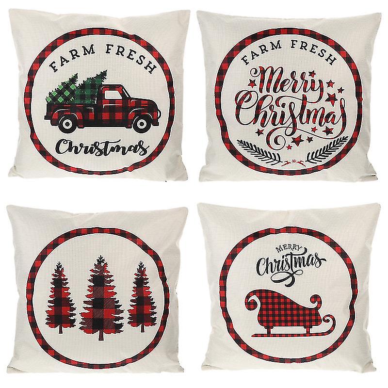 4pcs Christmas Pillow Cover