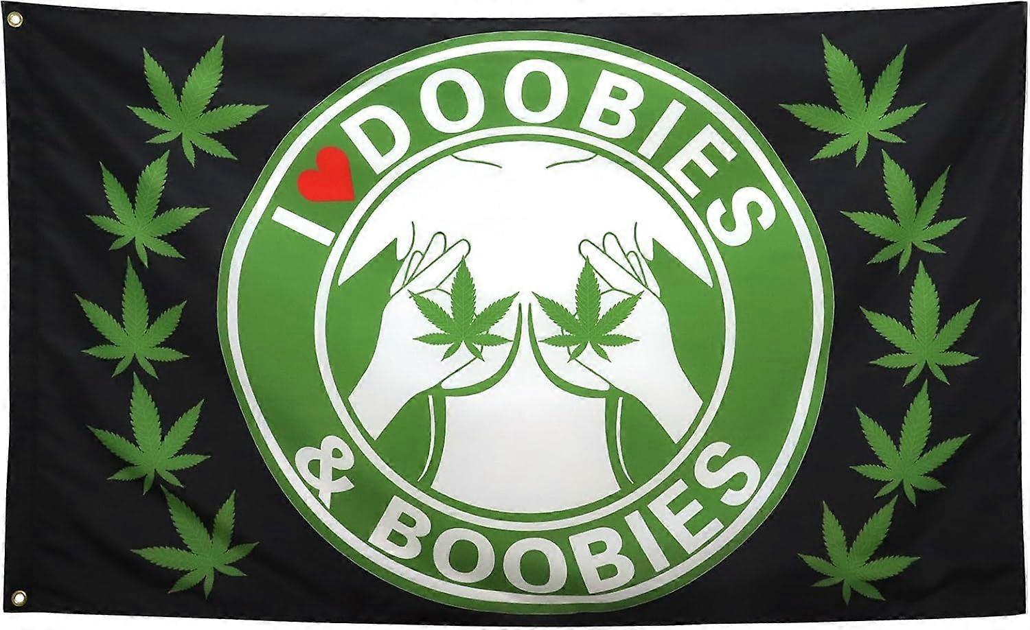 Flagge „I Love Doobies And Boobies“ – 90 X 150 Cm, Beidseitig Bedruckt, Aus Polyester