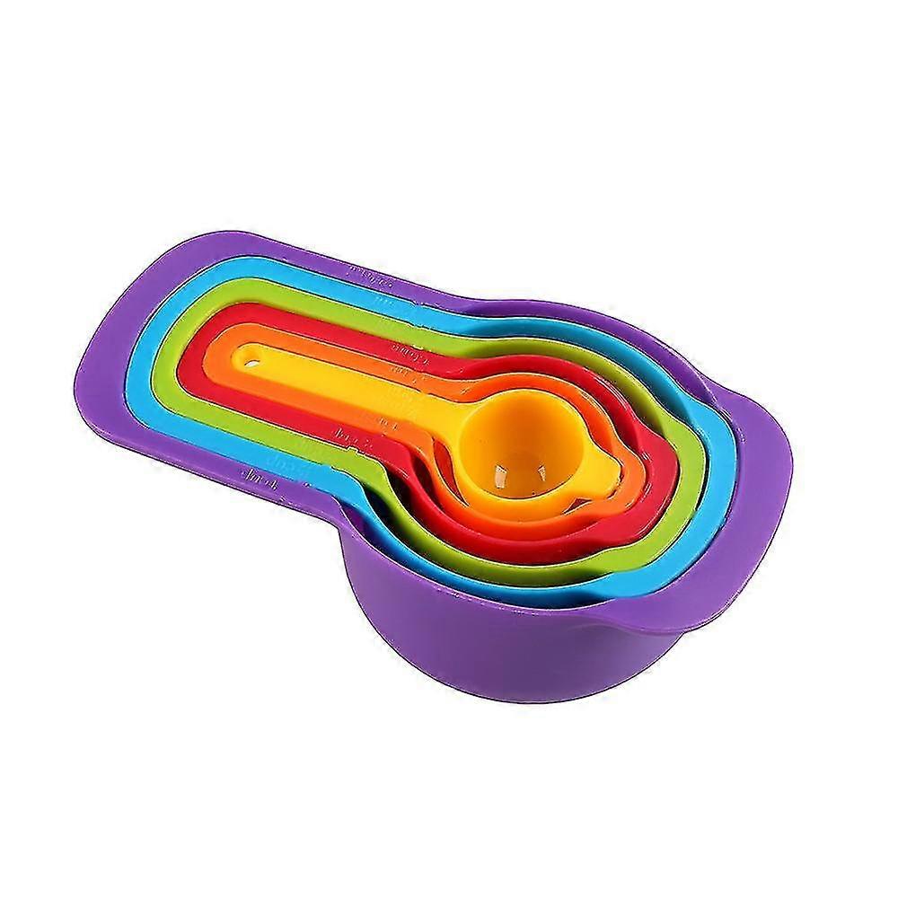 6pcs Rainbow Measuring Spoon, Stackable Combination Measuring Cup Tools, Scoop With Scale