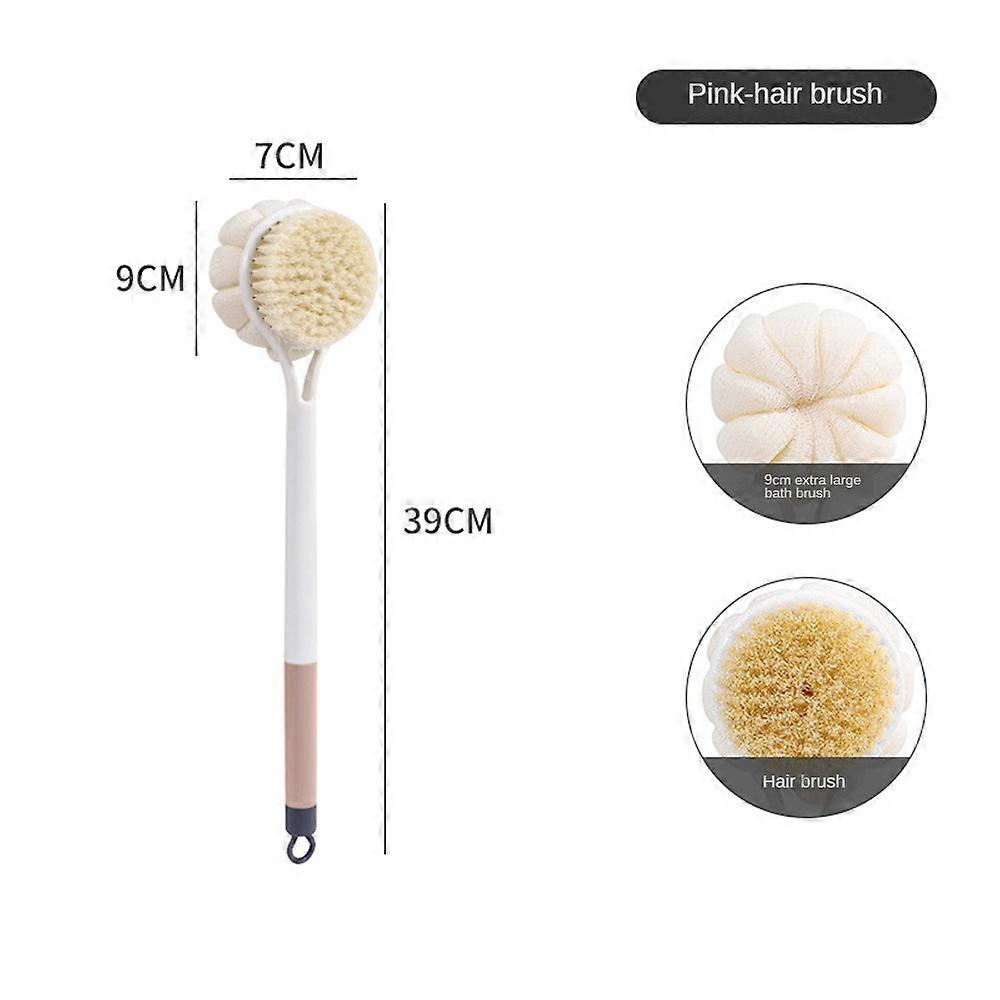 Long Handle Bath Brush Soft Mesh Sponge Back Scrubber Body Puff Shower Loofah