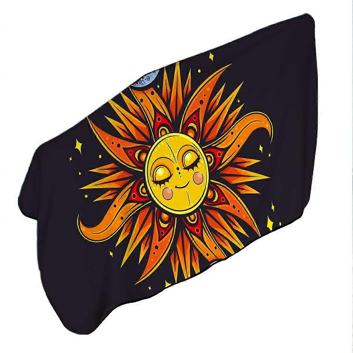 Sun and Moon Microfiber Beach Towel