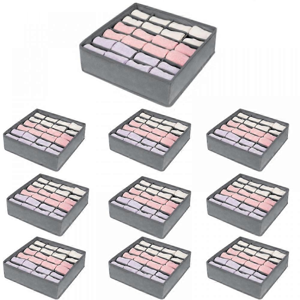 10 قطع منظمات الأدراج ، 24 خلية صناديق تخزين قابلة للطي ، صناديق منظم للجوارب ، سراويل داخلية ، ربطة عنق ، إكسسوارات المناديل