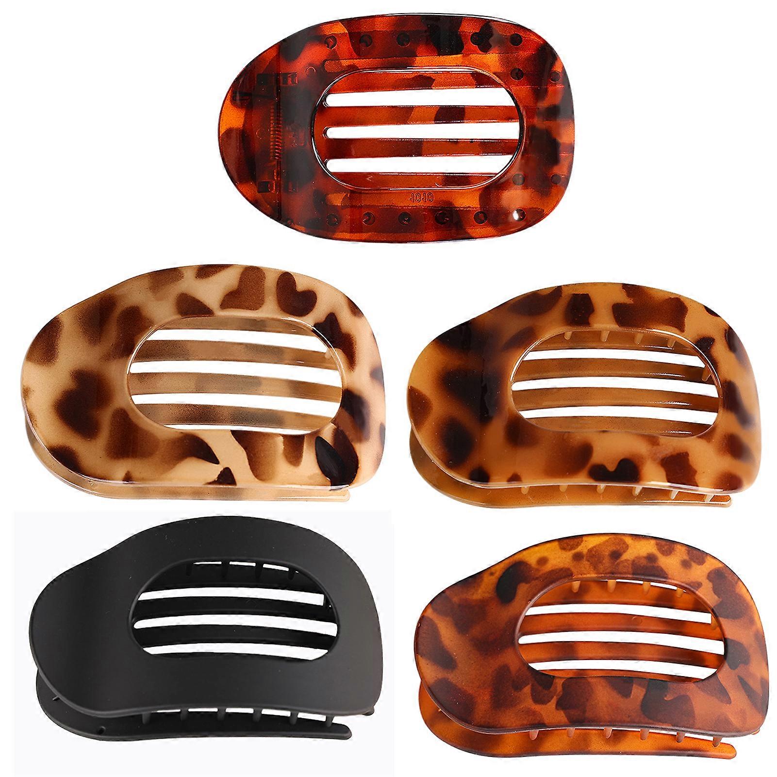 5pcs Tortoises Small Flat Round Clip Firm Hold Classic Duckbills-Alligator for Women