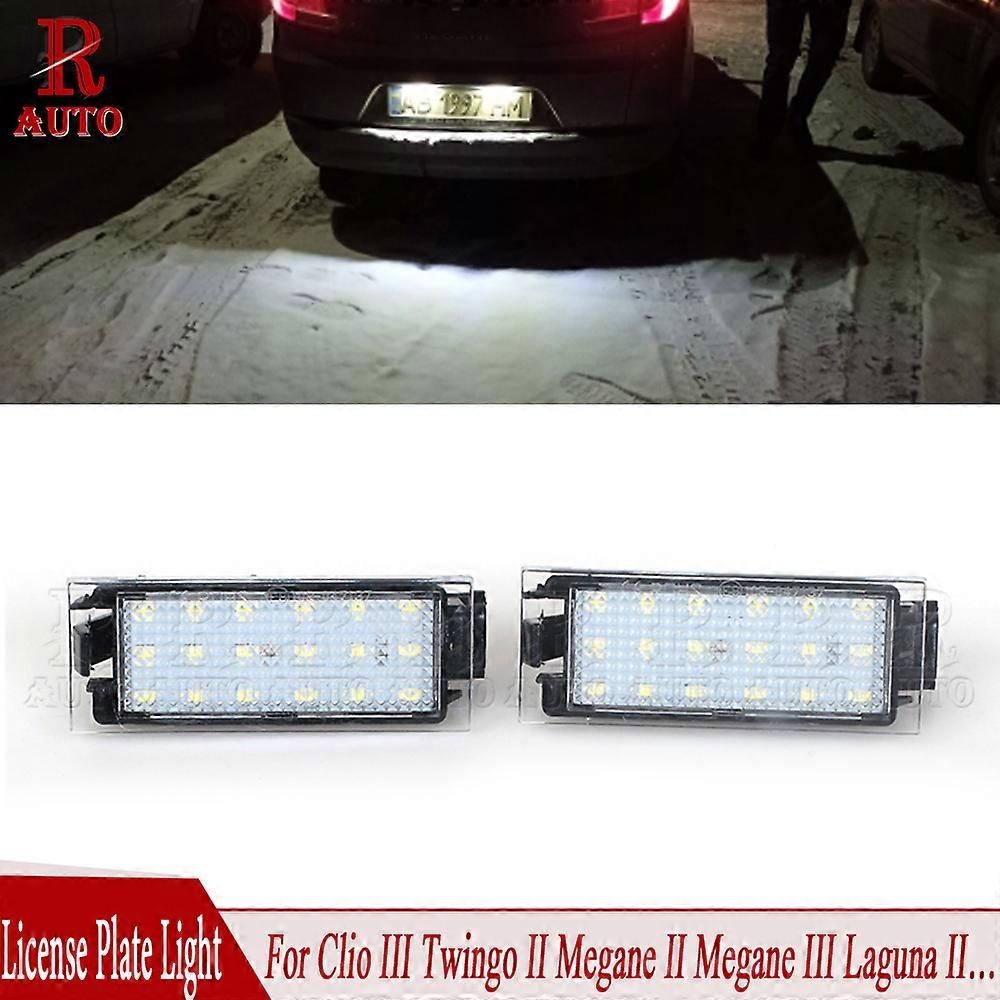 R-Auto 2Pcs LED Car Rear Number License Plate Light Lamp For Renault Megane 2 Clio 3 Laguna 2 Flence 8200480127