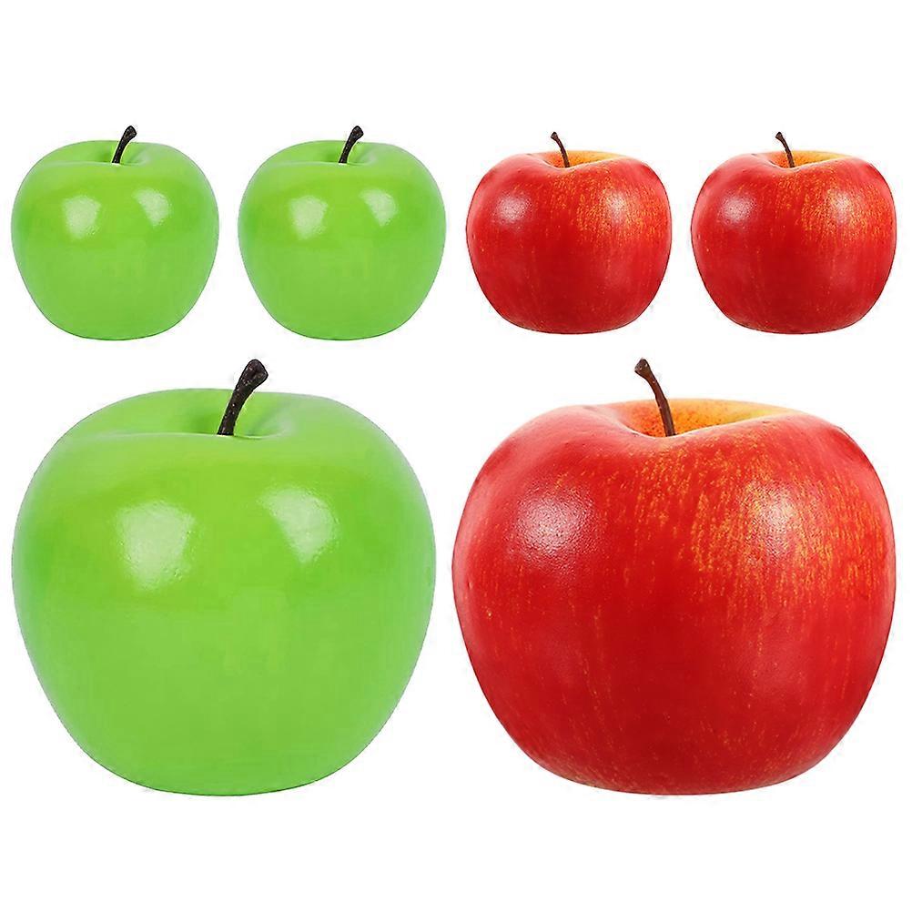 6pcs Artificial Fruit Models Foam Made Apples Models Realistic Fruit Model Faux Apples Ornament