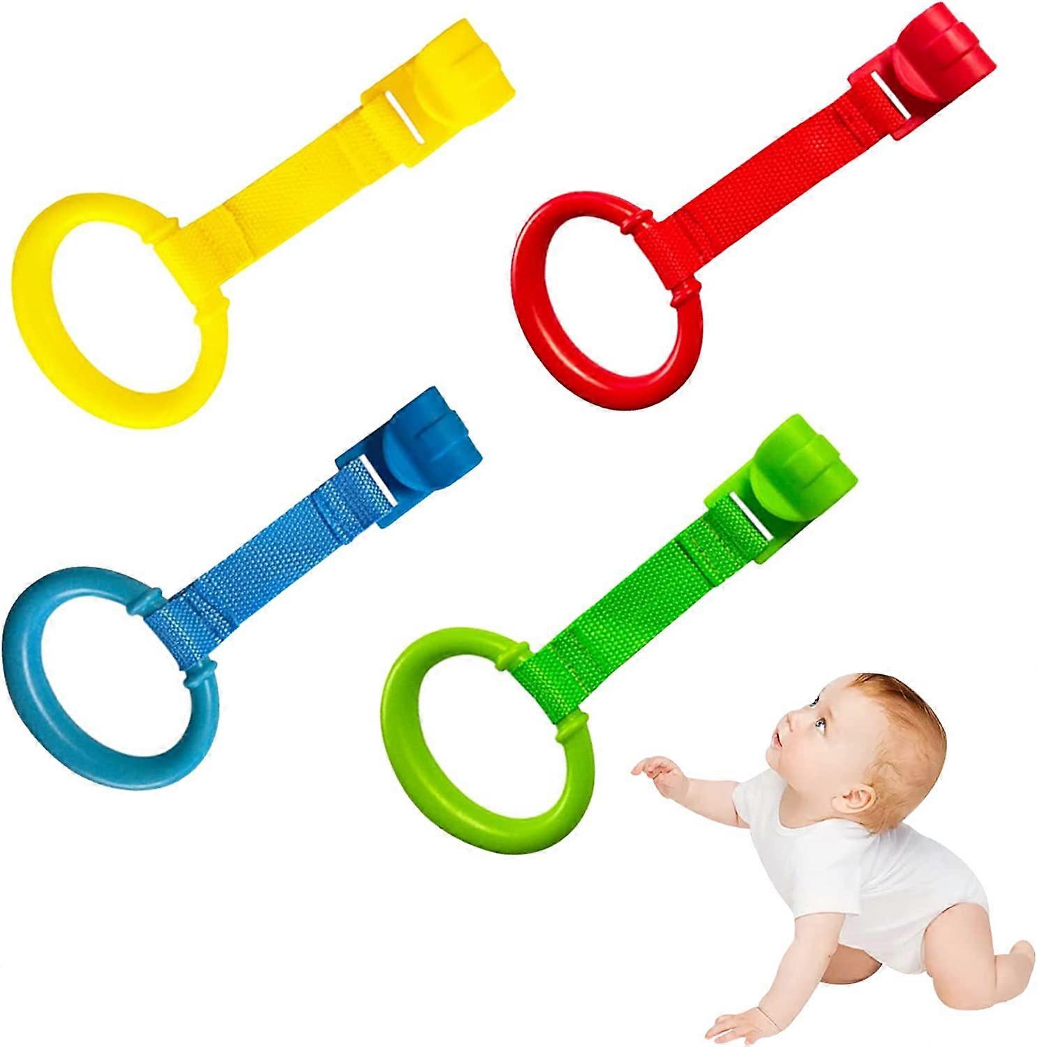 4pcs Crib Pull Ring Baby Assisted Standing Hand Pull Ring Tool Walking Training Tool