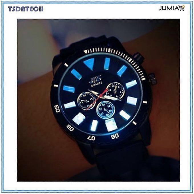 Black Waterproof Quartz LED Light Watch With Silicon BandXD2458-228