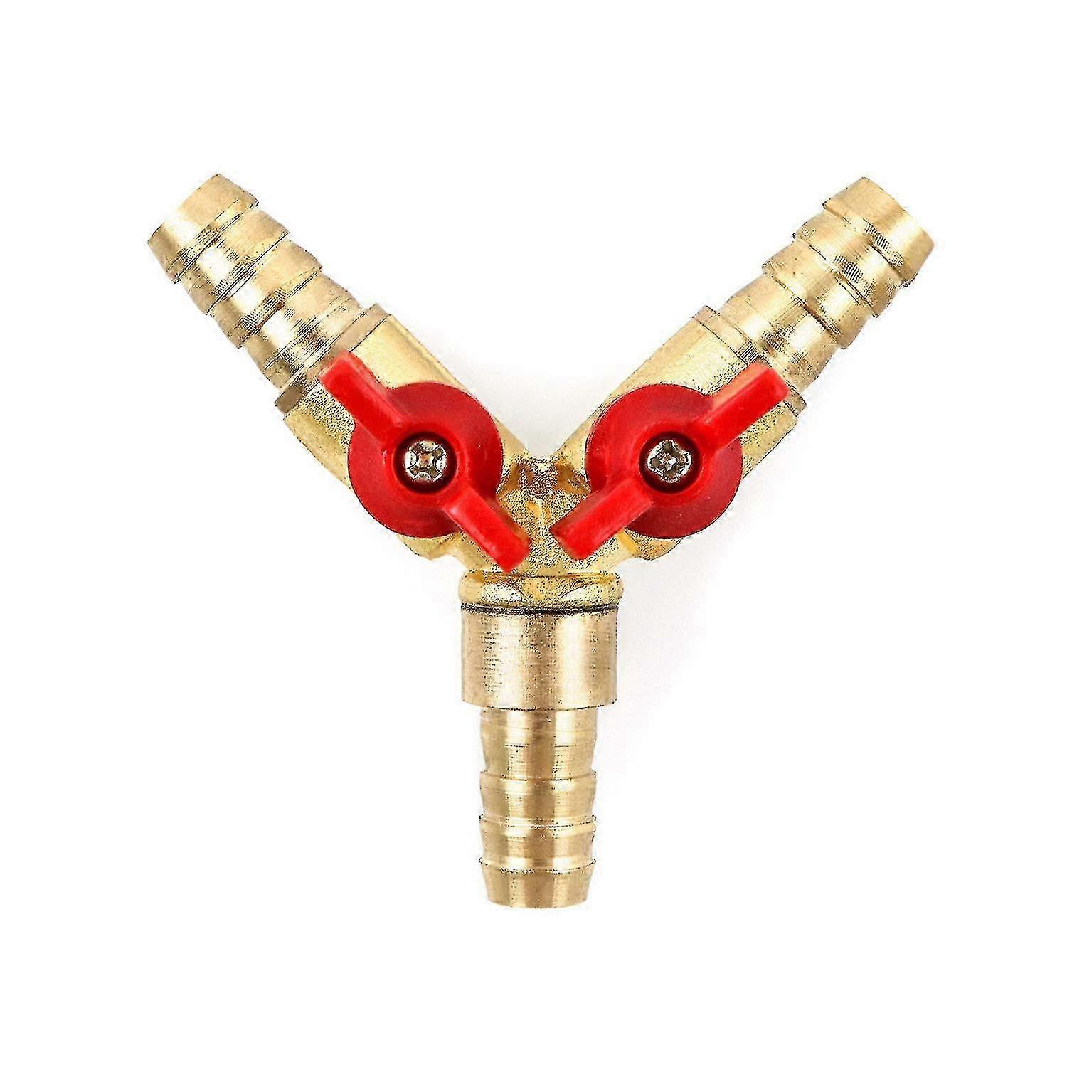 Y Hose Connector 3 Way Splitter, Brass Zinc Alloy, 10mm Water Oil Gas Ball Valve for Garden Irrigation (1 Piece)