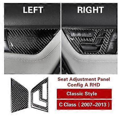 Cabon Fiber For Mercedes Benz C Class W204 Accessories Seat Adjust Button Switch Panel Cover Trim Stickers Interior 4PCS JOHX