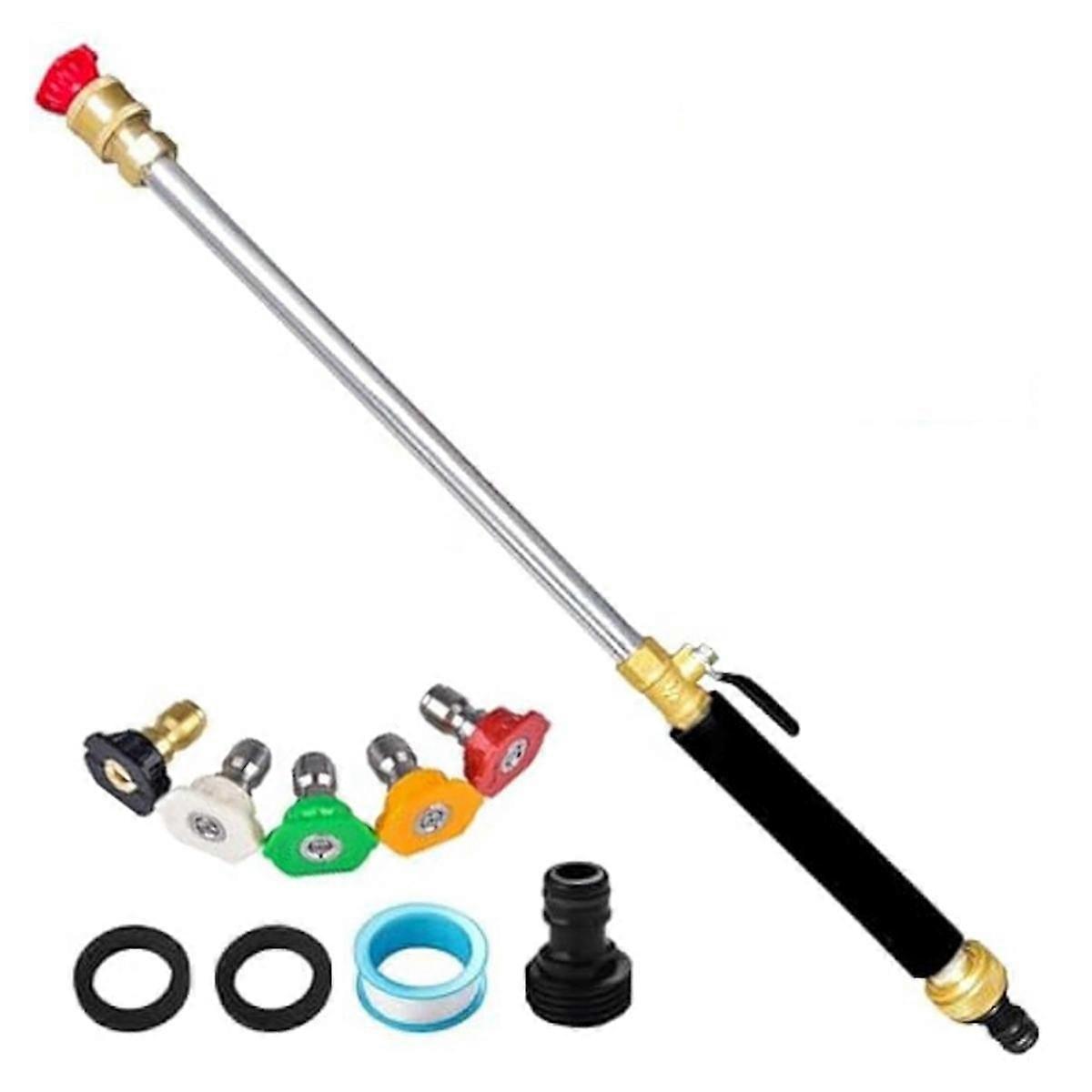Jet Nozzle for Garden Hose Power Washer Wand High Pressure Washer Tool with 5 Different Nozzles and Hose Quick Connector