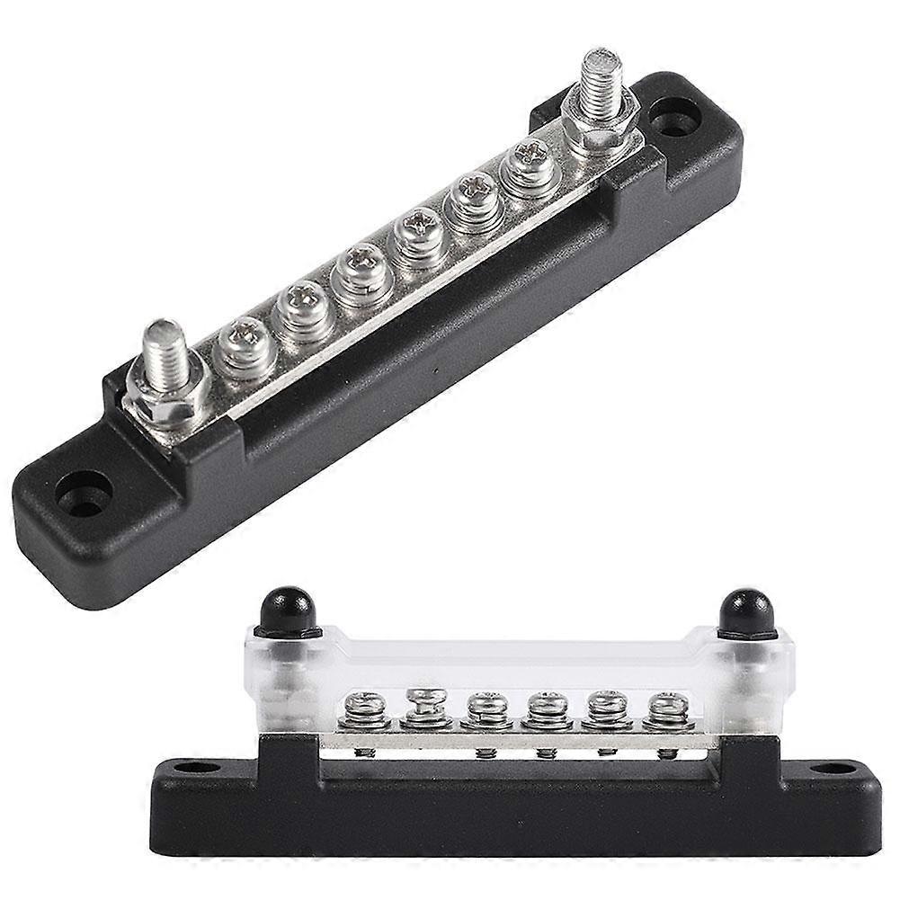 6 Terminal Bus Bar with Transparent Cover 150A Power Distribution for Car Boat Marine Caravan RV