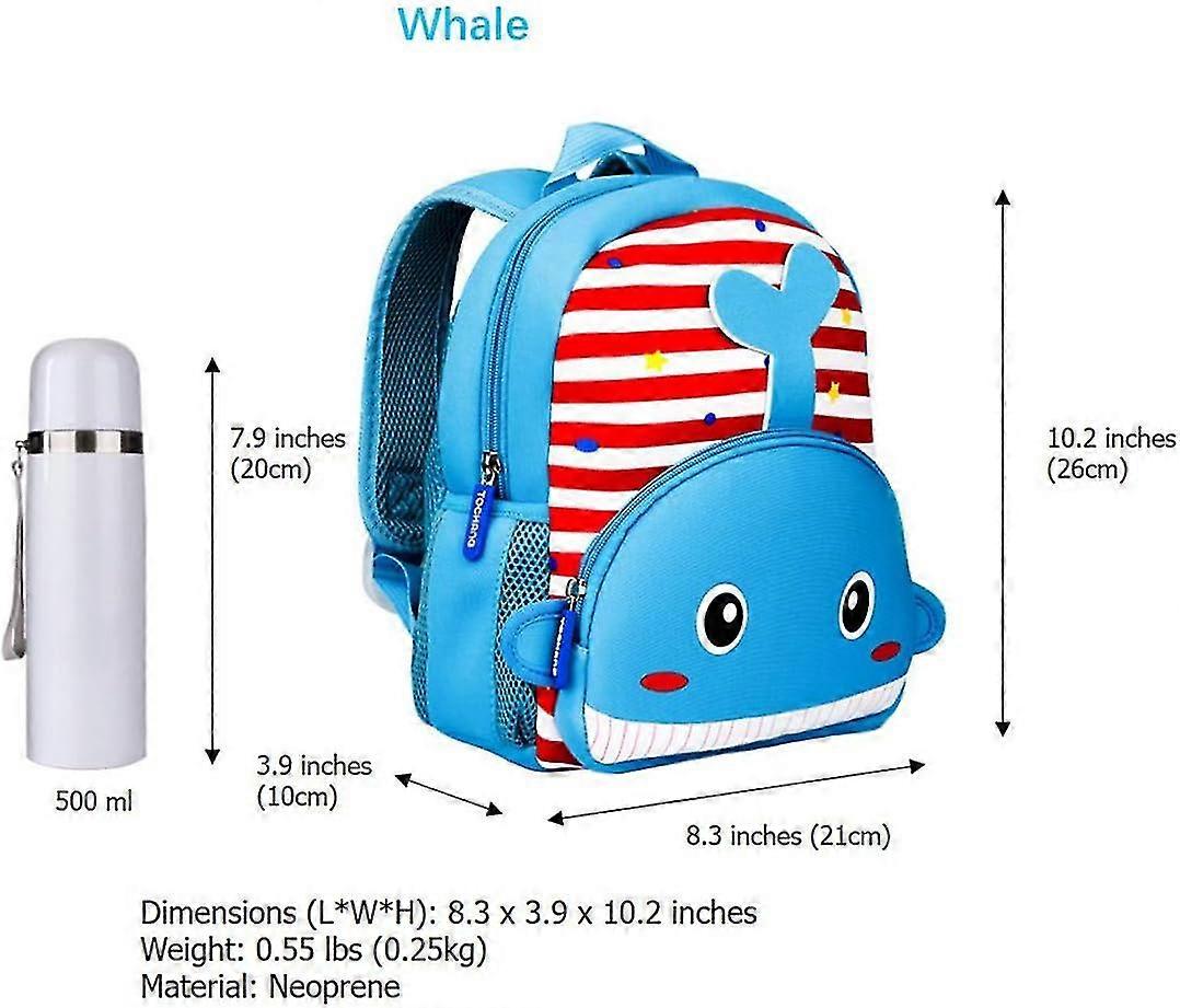 Willikiva Mochila Infantil 3D Dinosaurio Azul - Impermeable Y Ligera - Mochila Preescolar Para Niños Y Niñas - Talla Única