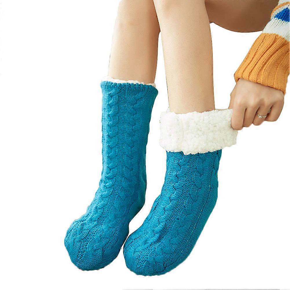 1Pair Warm Ultra-Plush Slipper Socks Thick Anti Slip Indoor Floor Ankle Sock