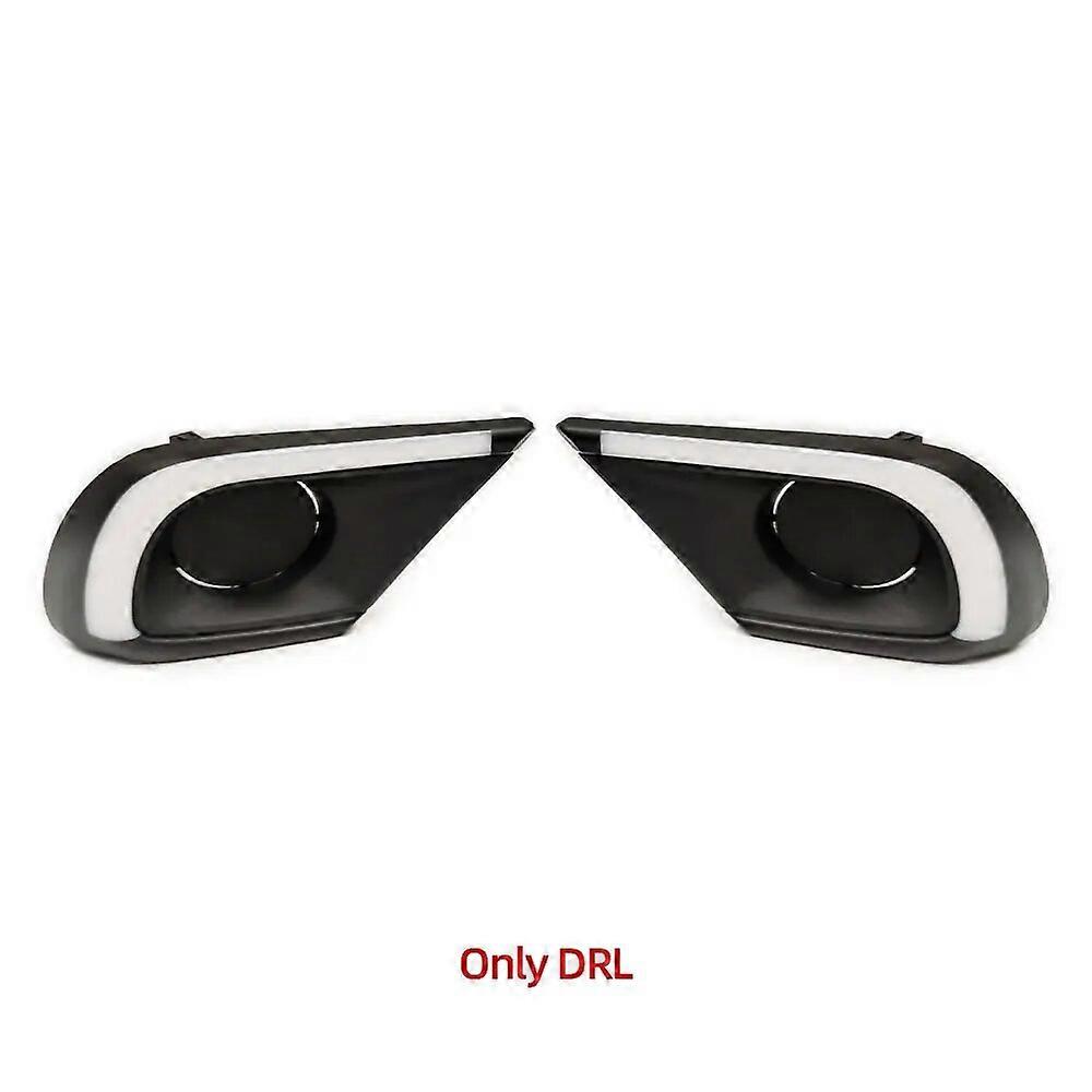 Car LED DRL Daytime Running Light with Turn Signal Fog Lamp Bumper Light Frame Trims For Toyota Innova 2013 2014 2015