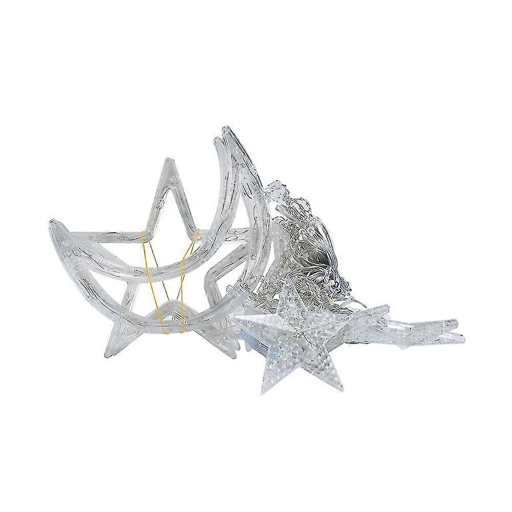 Solar Star Moon Curtain String Lights With Remote Control, 8 Modes For Terrace Garden Courtyard