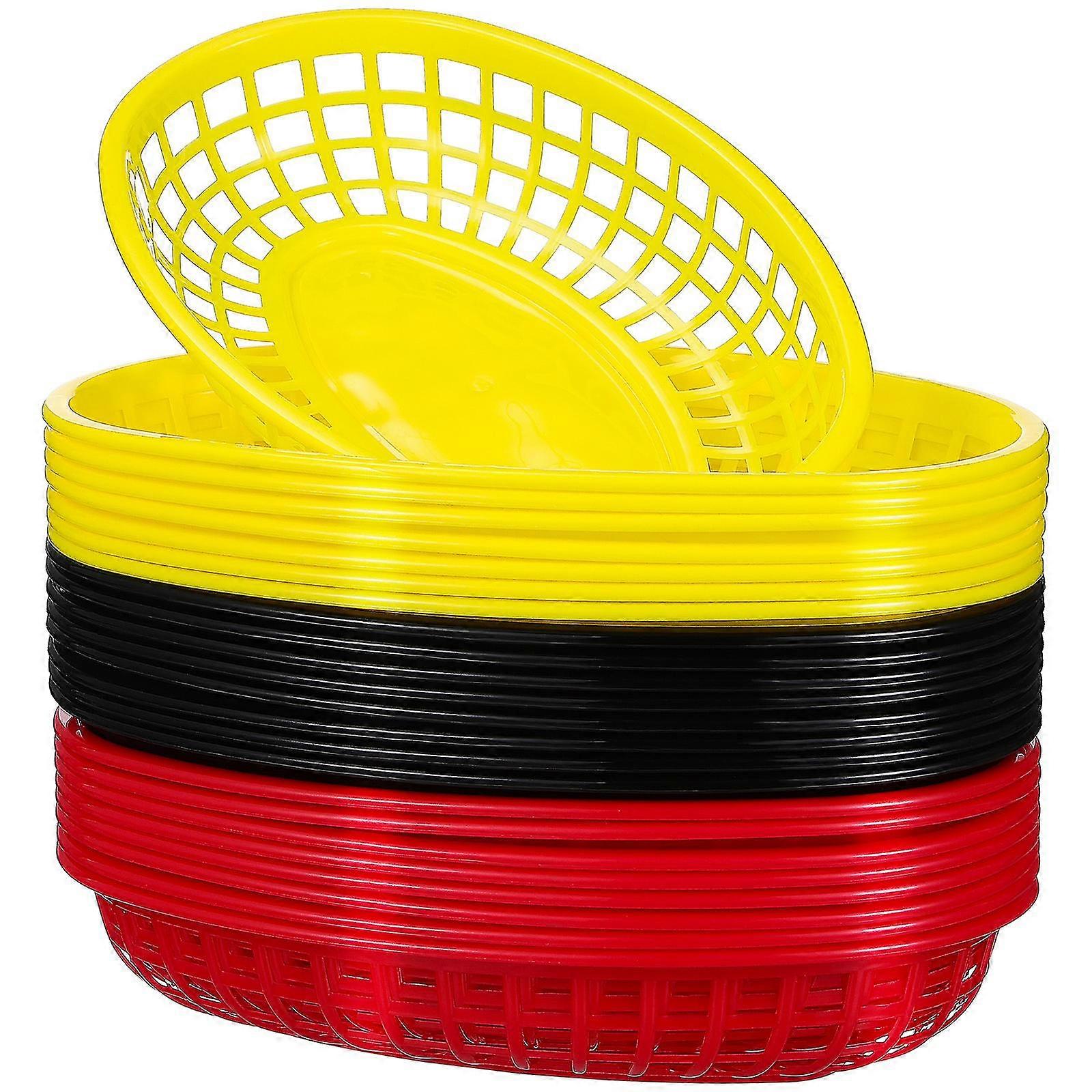 24pcs Fast Food Basket Bread Baskets Food Serving Tray For Party Picnic Bbq Burger Fries Sandwiches