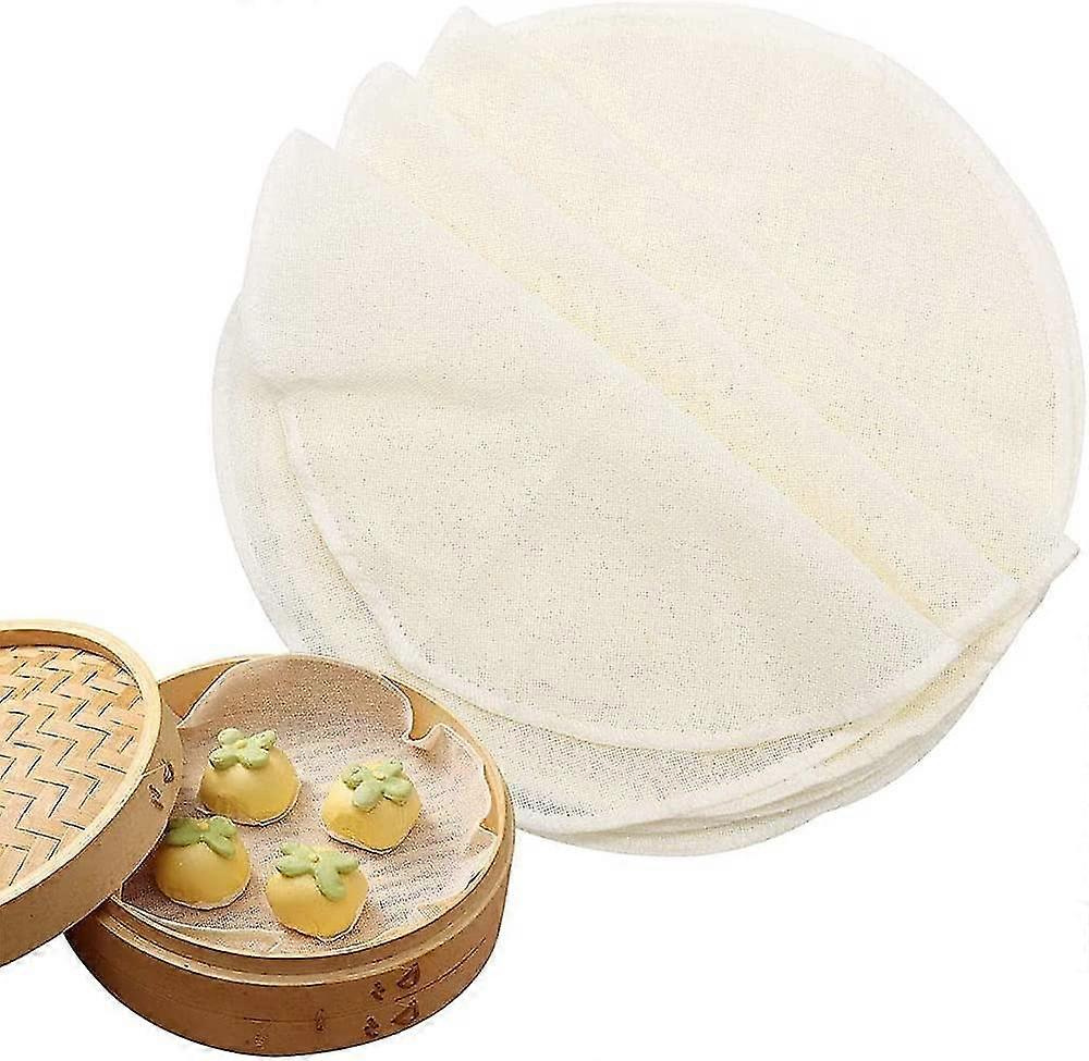 10 Pieces Cotton Steamer Mat, Steamer Mat, Steamer Papers Mat, Reusable Non-stick Round