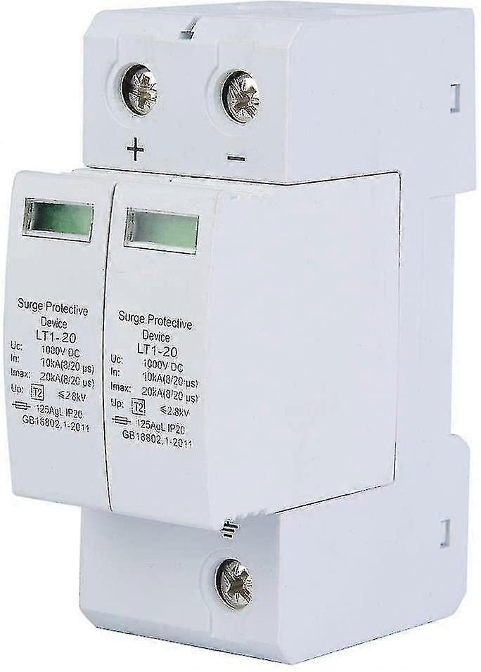 Surge Protection Device, Photovoltaic Surge Arrester On 36mm Guide Rail Pc Flame Retardant Shell (2p 20ka)