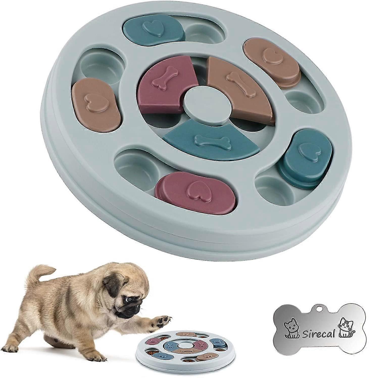 Dog Feeder Toy, Dog Training Toy With Non-slip Base Interactive Dog Toy Improve Iq Dog Feeder Bowl Toy Kibble Dispenser Blue