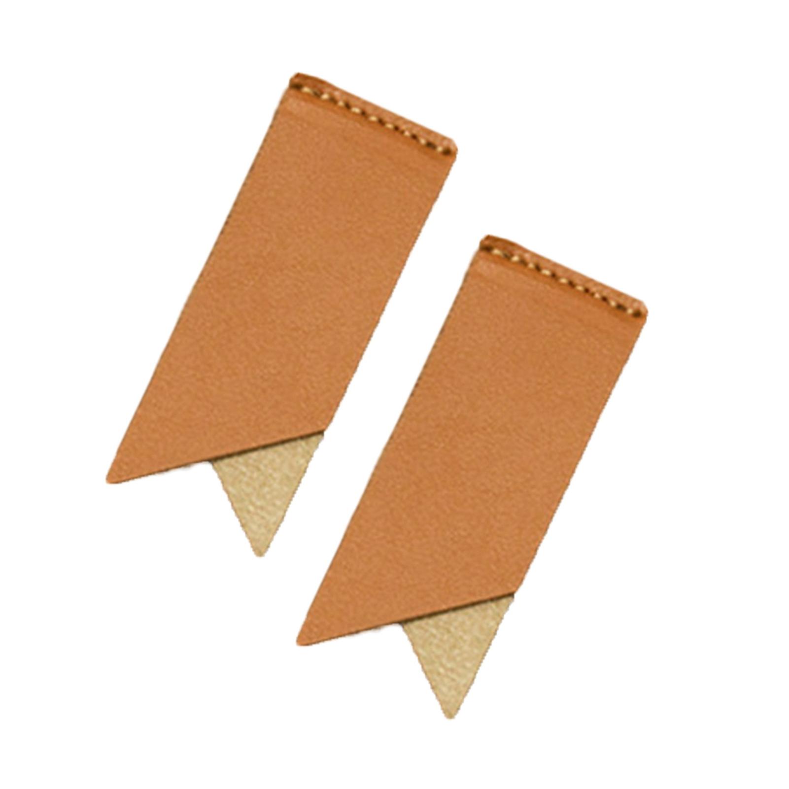 2Pcs Handmade Faux Leather Bookmarks Solid Color Wear Resistant Waterproof Decorative Book Corner Bookmarks Notepad Labels