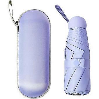 Mini Travel Umbrella with 8 Ribs Small Portable Sunshade UV Windproof-Purple