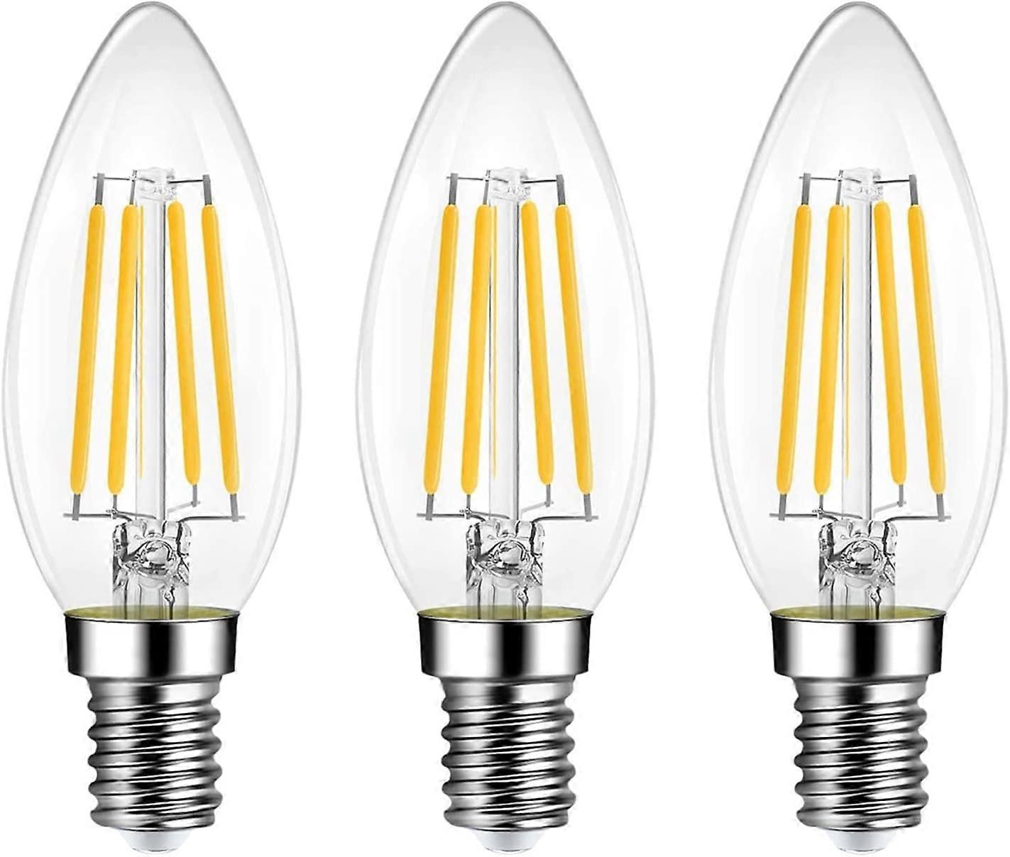 3pc E14 Dimmable Warm White 600lm 6W LED Bulbs 2700K