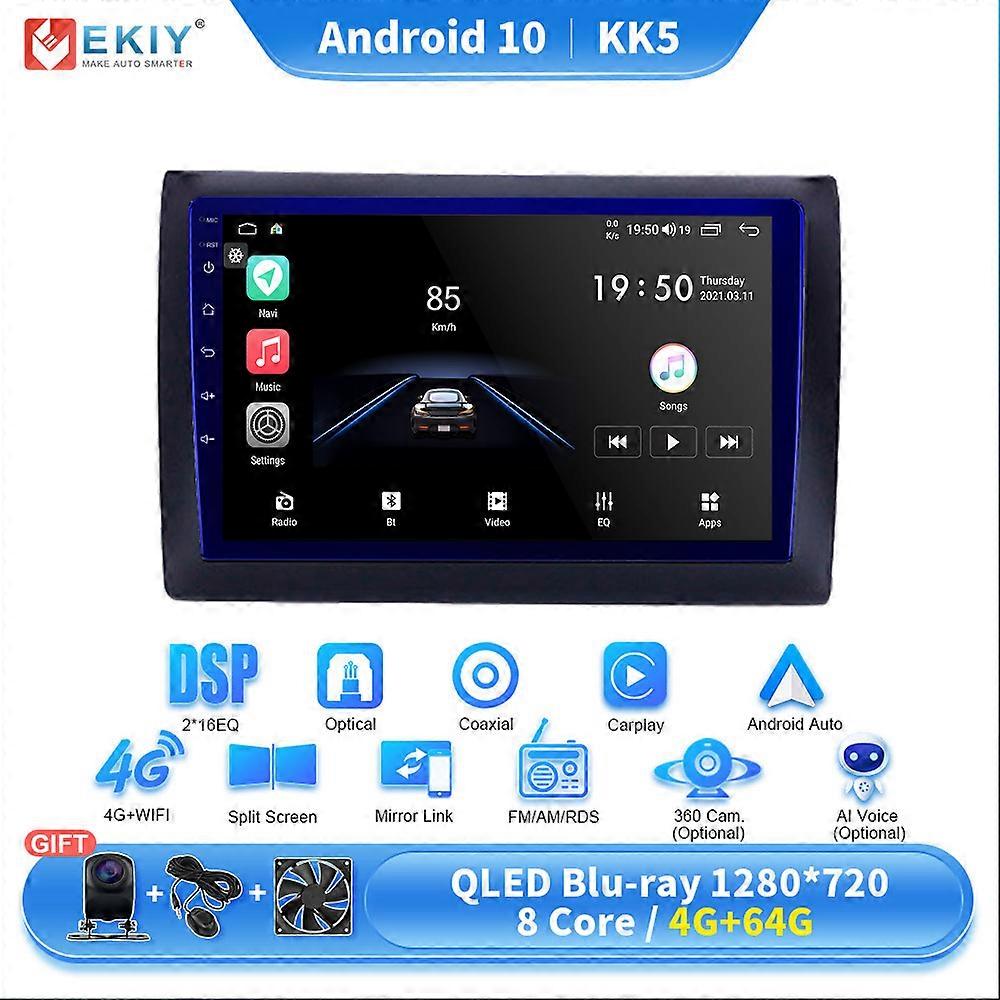 Autoradio für Fiat Stilo 2002-2010 2 Din Android 10 QLED AI Stimme Multimedia Video Player GPS Navigation CarPlay Stereo