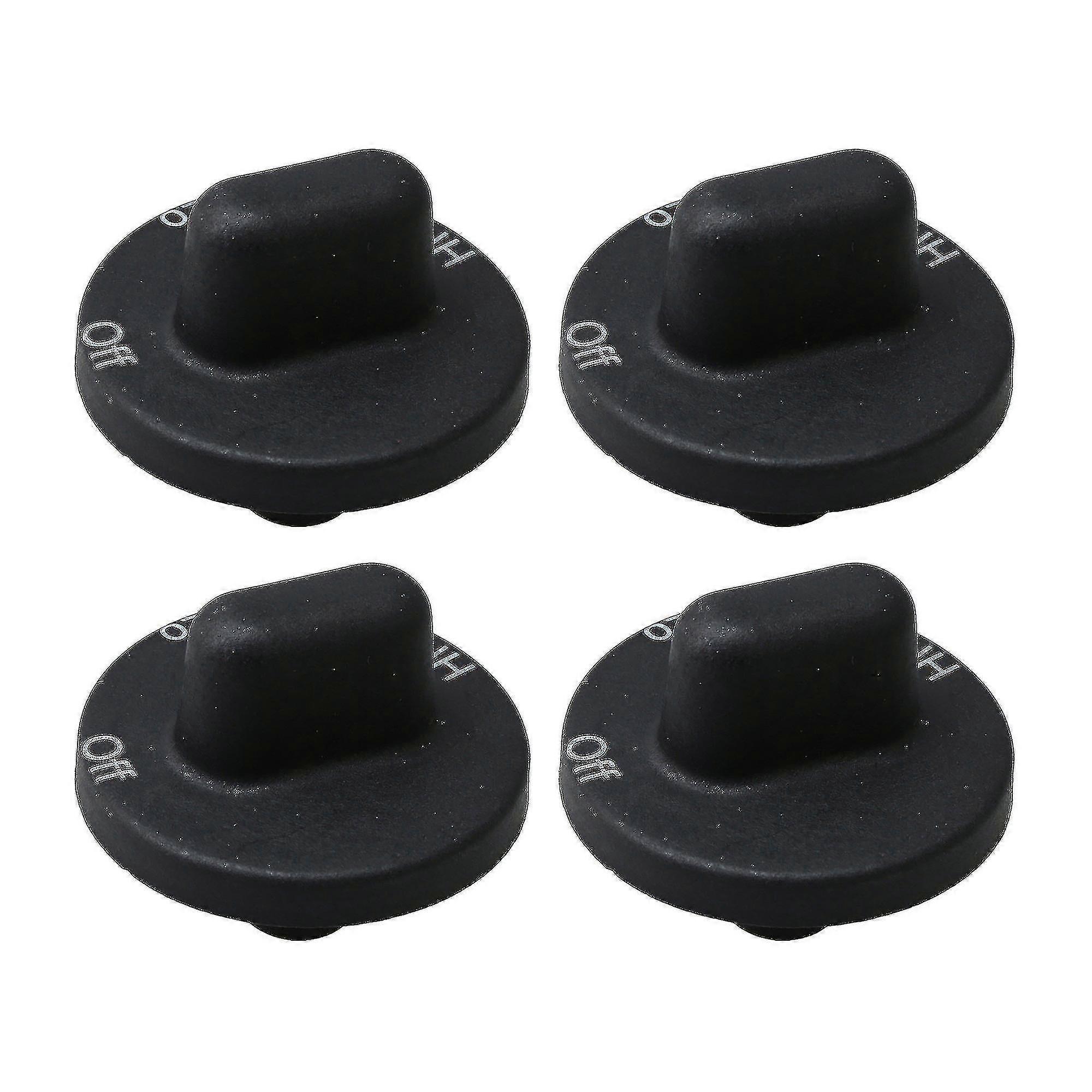 4 Pcs 71001641 Black Burner Stove Control Knob Replacement For Jenn-air