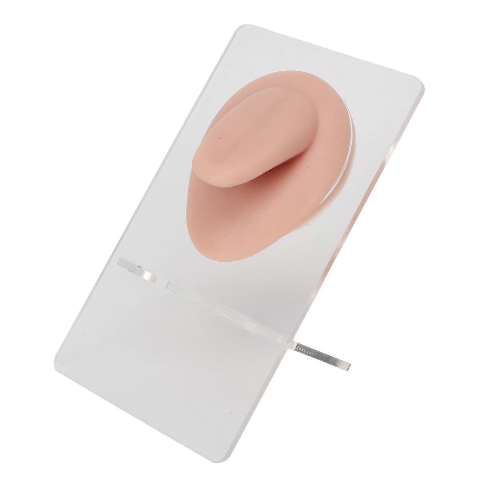 Silicone Tongue Model Soft 3D Acupuncture Flexible Fake Tongue Piercing Display Model for Teaching Medium Skin Color
